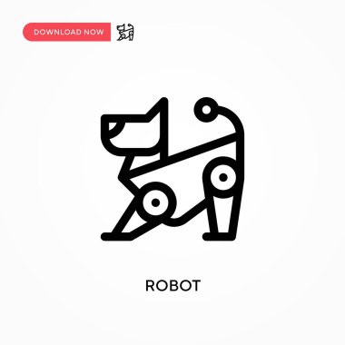 Robot Basit vektör simgesi. Web sitesi veya mobil uygulama için modern, basit düz vektör çizimi