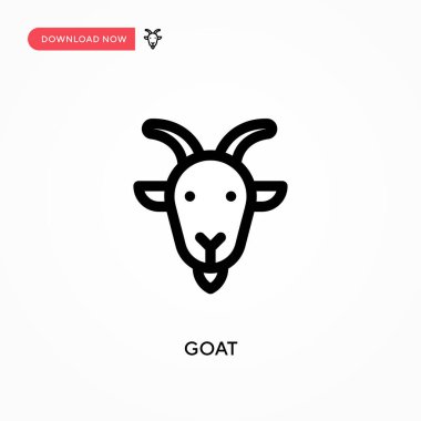 Keçi basit vektör simgesi. Web sitesi veya mobil uygulama için modern, basit düz vektör çizimi