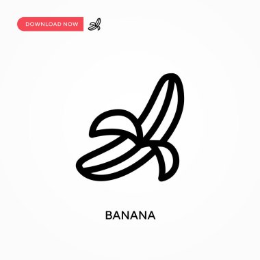 Muz Basit vektör simgesi. Web sitesi veya mobil uygulama için modern, basit düz vektör çizimi