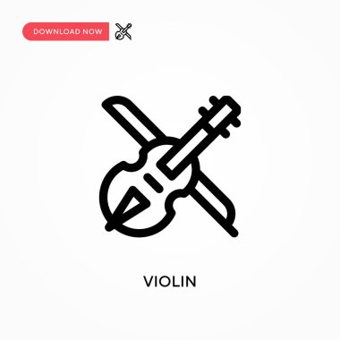 Keman basit vektör simgesi. Web sitesi veya mobil uygulama için modern, basit düz vektör çizimi