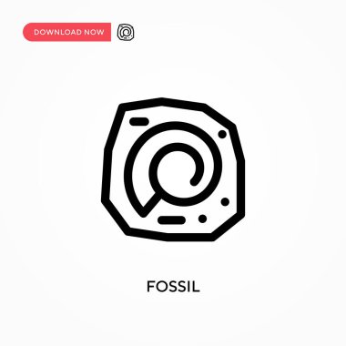 Fosil basit vektör simgesi. Web sitesi veya mobil uygulama için modern, basit düz vektör çizimi