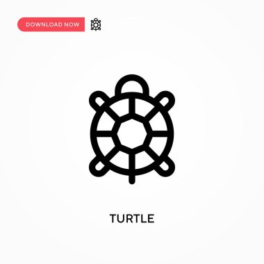 Kaplumbağa Basit vektör simgesi. Web sitesi veya mobil uygulama için modern, basit düz vektör çizimi