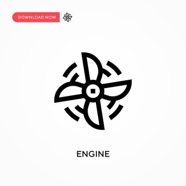 Motor Basit vektör simgesi. Web sitesi veya mobil uygulama için modern, basit düz vektör çizimi