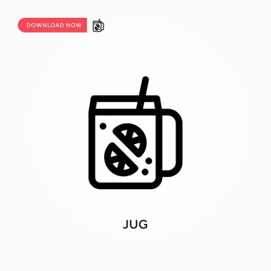 Jug Basit vektör simgesi. Web sitesi veya mobil uygulama için modern, basit düz vektör çizimi
