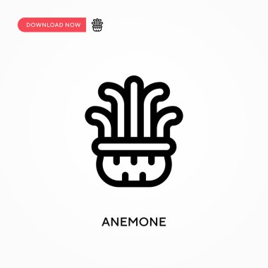 Anemone Basit vektör simgesi. Web sitesi veya mobil uygulama için modern, basit düz vektör çizimi