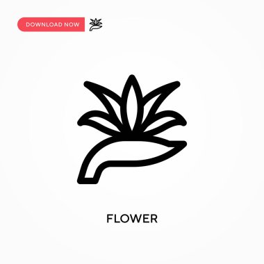 Çiçek Basit vektör simgesi. Web sitesi veya mobil uygulama için modern, basit düz vektör çizimi