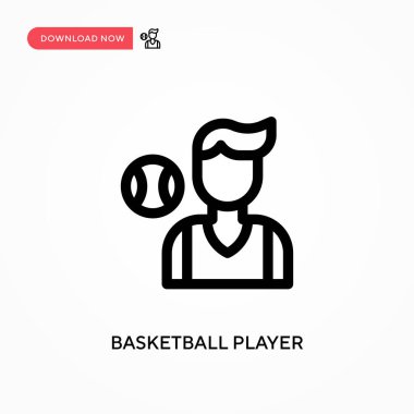 Basketbolcu basit vektör simgesi. Web sitesi veya mobil uygulama için modern, basit düz vektör çizimi