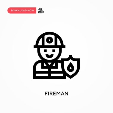 İtfaiyeci, basit vektör ikonu. Web sitesi veya mobil uygulama için modern, basit düz vektör çizimi