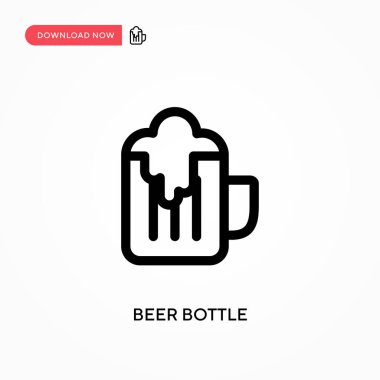 Bira şişesi. Basit vektör ikonu. Web sitesi veya mobil uygulama için modern, basit düz vektör çizimi