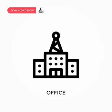 Ofis Basit vektör simgesi. Web sitesi veya mobil uygulama için modern, basit düz vektör çizimi