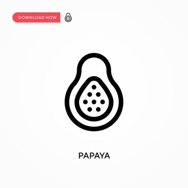 Papaya Basit vektör simgesi. Web sitesi veya mobil uygulama için modern, basit düz vektör çizimi