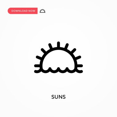 Suns Basit vektör simgesi. Web sitesi veya mobil uygulama için modern, basit düz vektör çizimi
