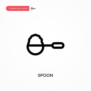Basit kaşık vektör simgesi. Web sitesi veya mobil uygulama için modern, basit düz vektör çizimi