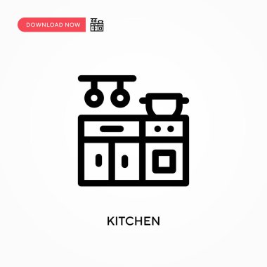 Mutfak basit vektör simgesi. Web sitesi veya mobil uygulama için modern, basit düz vektör çizimi