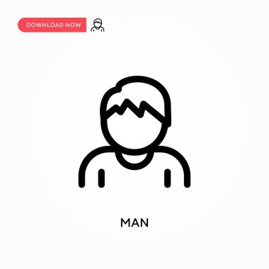 Basit erkek vektör simgesi. Web sitesi veya mobil uygulama için modern, basit düz vektör çizimi