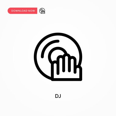 DJ Basit vektör simgesi. Web sitesi veya mobil uygulama için modern, basit düz vektör çizimi