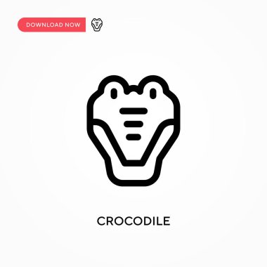 Timsah basit vektör simgesi. Web sitesi veya mobil uygulama için modern, basit düz vektör çizimi