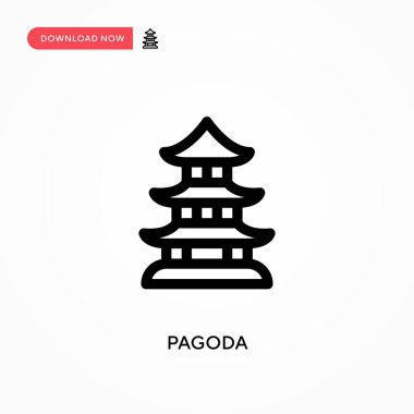 Pagoda Basit vektör simgesi. Web sitesi veya mobil uygulama için modern, basit düz vektör çizimi
