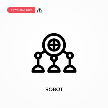 Robot Basit vektör simgesi. Web sitesi veya mobil uygulama için modern, basit düz vektör çizimi