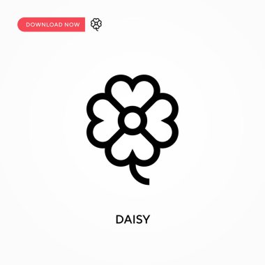Daisy Basit vektör simgesi. Web sitesi veya mobil uygulama için modern, basit düz vektör çizimi