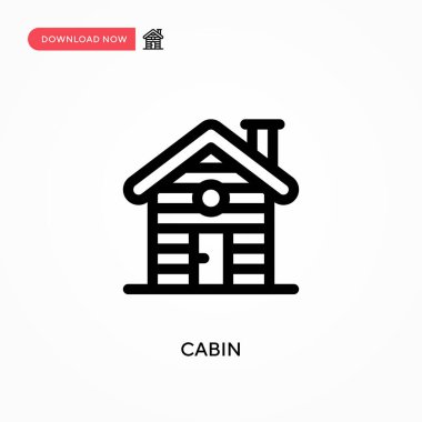Kabin Basit vektör simgesi. Web sitesi veya mobil uygulama için modern, basit düz vektör çizimi