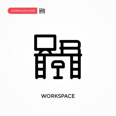 Çalışma alanı Basit vektör simgesi. Web sitesi veya mobil uygulama için modern, basit düz vektör çizimi