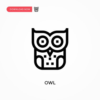 Baykuş basit vektör simgesi. Web sitesi veya mobil uygulama için modern, basit düz vektör çizimi