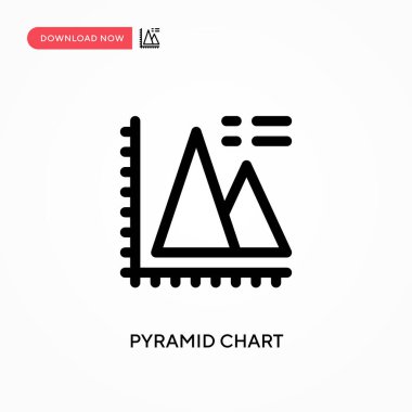 Piramit grafiği basit vektör simgesi. Web sitesi veya mobil uygulama için modern, basit düz vektör çizimi