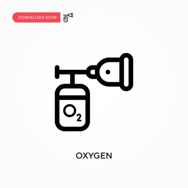 Oksijen Basit vektör simgesi. Web sitesi veya mobil uygulama için modern, basit düz vektör çizimi