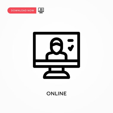 Çevrimiçi Basit vektör simgesi. Web sitesi veya mobil uygulama için modern, basit düz vektör çizimi