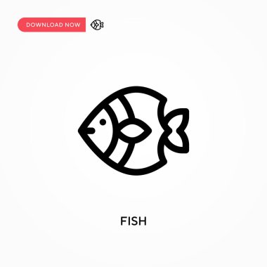 Fish Simple vektör simgesi. Web sitesi veya mobil uygulama için modern, basit düz vektör çizimi