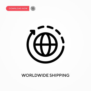 Dünya çapında basit taşıyıcı simgesi. Web sitesi veya mobil uygulama için modern, basit düz vektör çizimi