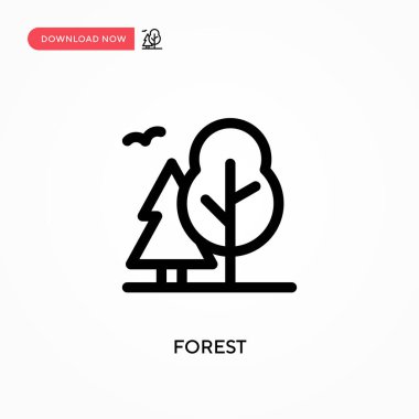 Forest Simple vektör simgesi. Web sitesi veya mobil uygulama için modern, basit düz vektör çizimi