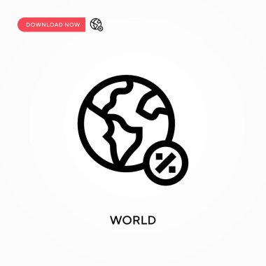 Dünya basit vektör simgesi. Web sitesi veya mobil uygulama için modern, basit düz vektör çizimi
