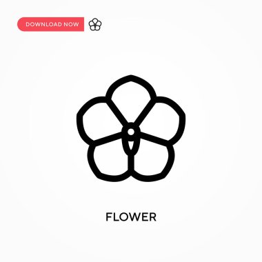 Çiçek Basit vektör simgesi. Web sitesi veya mobil uygulama için modern, basit düz vektör çizimi