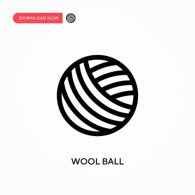 Yün topu basit vektör simgesi. Web sitesi veya mobil uygulama için modern, basit düz vektör çizimi
