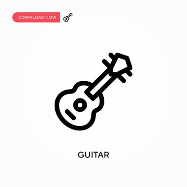 Gitar basit vektör simgesi. Web sitesi veya mobil uygulama için modern, basit düz vektör çizimi