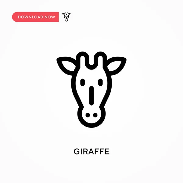 Girafa Ícone Vetorial Simples Ilustração Vetorial Plana Moderna Simples Para — Vetor de Stock