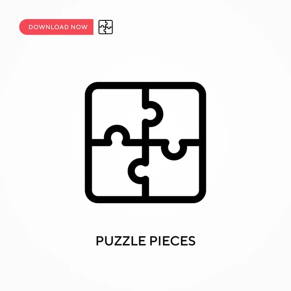 Puzzle Pieces Simple Vector Icon Modern Simple Flat Vector Illustration — Stock Vector