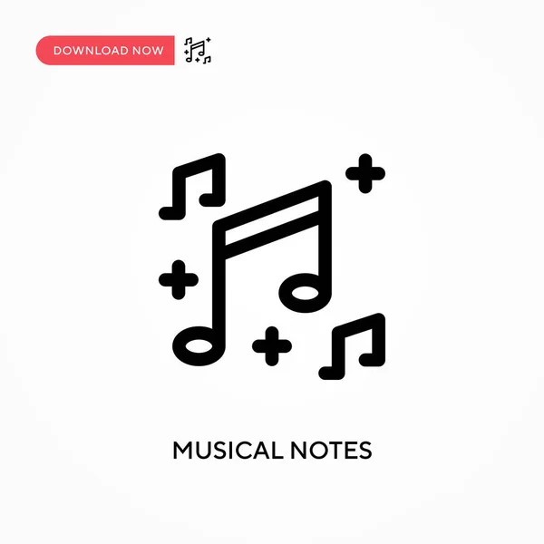Müzik Notaları Basit Vektör Simgesi Web Sitesi Veya Mobil Uygulama — Stok Vektör