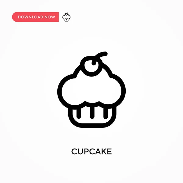 Cupcake Simple Vector Icon Modern Simple Flat Vector Illustration Web — Stock Vector