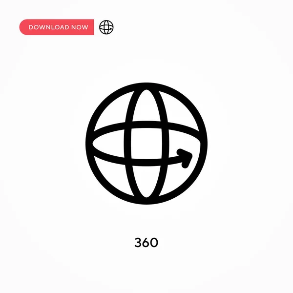 360 Icona Vettoriale Semplice Moderna Semplice Illustrazione Vettoriale Piatta Sito — Vettoriale Stock
