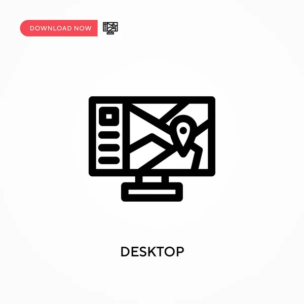 Desktop Ícone Vetorial Simples Ilustração Vetorial Plana Moderna Simples Para — Vetor de Stock