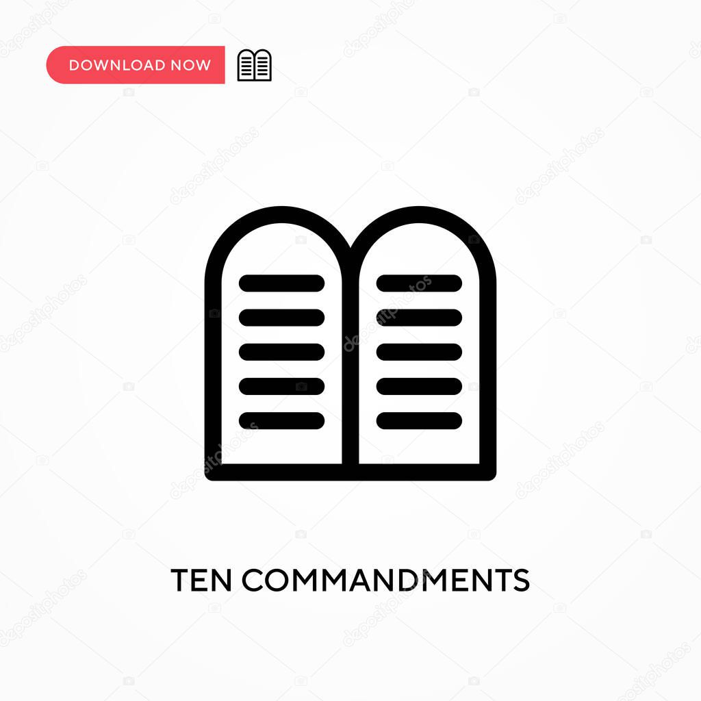 Ten commandments Simple vector icon. Modern, simple flat vector illustration for web site or mobile app