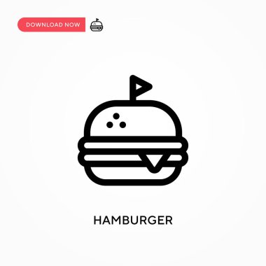 Hamburger Basit vektör simgesi. Web sitesi veya mobil uygulama için modern, basit düz vektör çizimi
