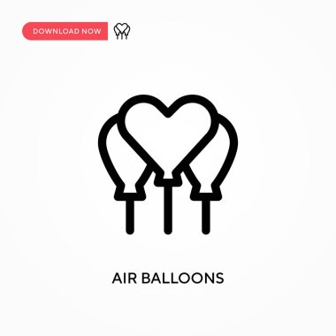 Hava balonları basit vektör simgesi. Web sitesi veya mobil uygulama için modern, basit düz vektör çizimi