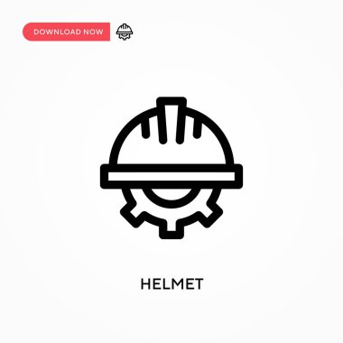 Kask Basit vektör simgesi. Web sitesi veya mobil uygulama için modern, basit düz vektör çizimi