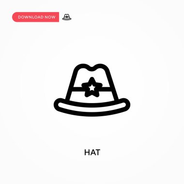 Şapka Basit vektör simgesi. Web sitesi veya mobil uygulama için modern, basit düz vektör çizimi