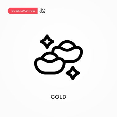 Altın basit vektör simgesi. Web sitesi veya mobil uygulama için modern, basit düz vektör çizimi