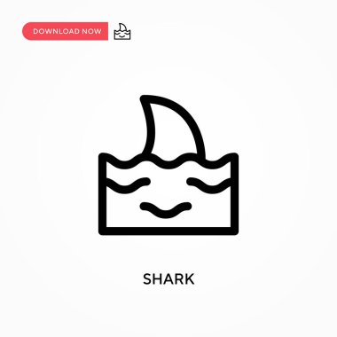 Köpek balığı basit vektör simgesi. Web sitesi veya mobil uygulama için modern, basit düz vektör çizimi
